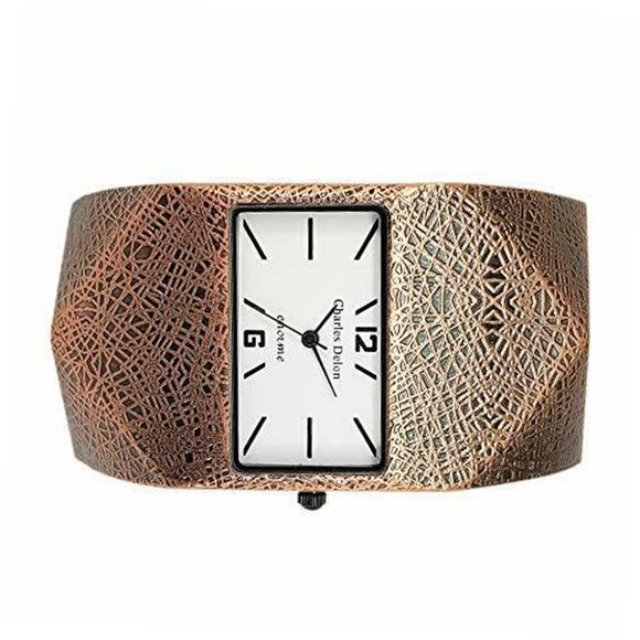 Charles Delon Casual Style Rose Gold Watch